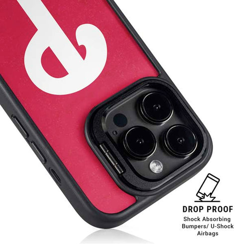 MLB Philadelphia Phillies - Solid Distressed iPhone 16 Pro Kickstand Case